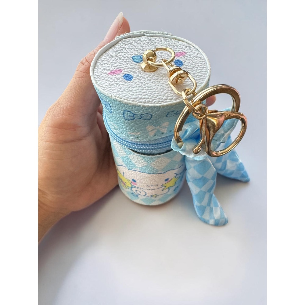 Sanrio Cinnamoroll Pouch Keychain Zipper Bag Charm Blue Kawaii Accessories - Picture 3 of 3